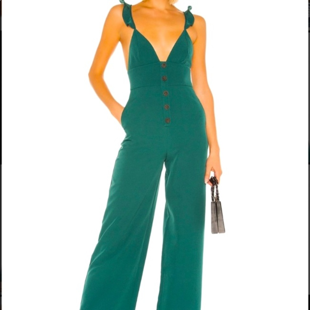 Revolve Lovers + Friends Elysian Jumpsuit Green